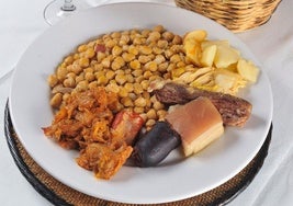 Plato de cocido madrileño.