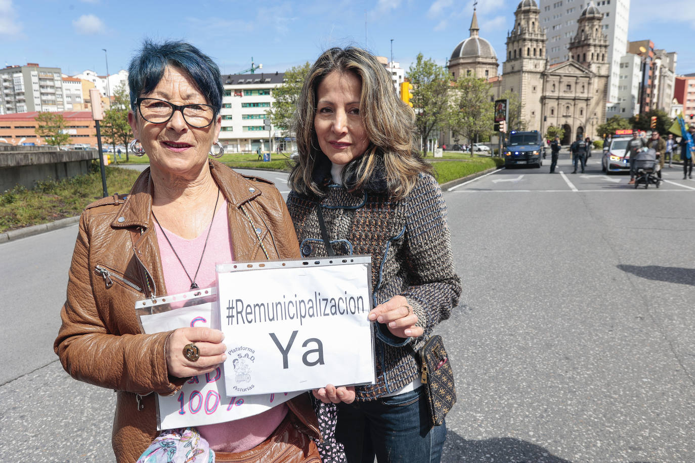 Así fueron las manifestaciones en Gijón de USO y los sindicatos minoritarios