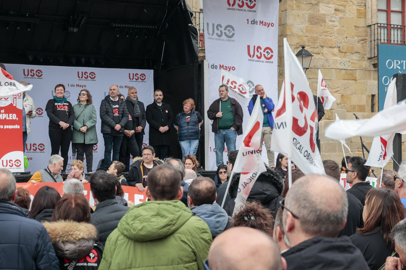 Así fueron las manifestaciones en Gijón de USO y los sindicatos minoritarios