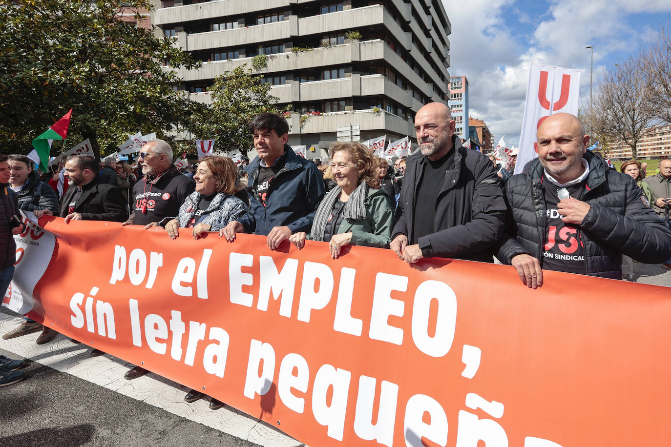 Así fueron las manifestaciones en Gijón de USO y los sindicatos minoritarios