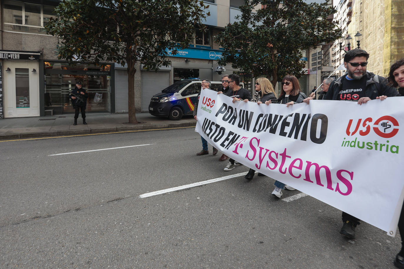 Así fueron las manifestaciones en Gijón de USO y los sindicatos minoritarios