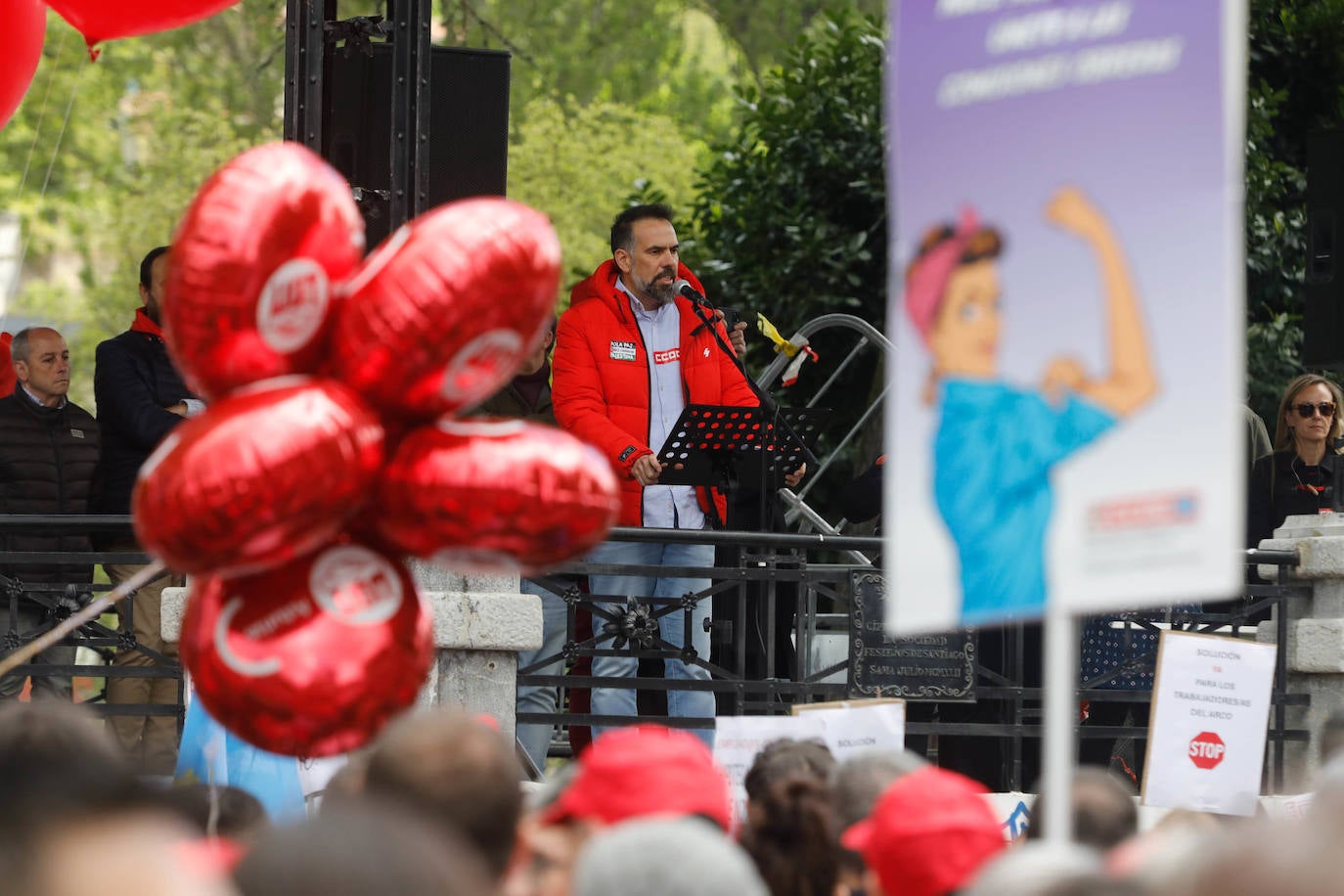 Los sindicatos asturianos, a la calle en Langreo para «reivindicar lo que es justo»