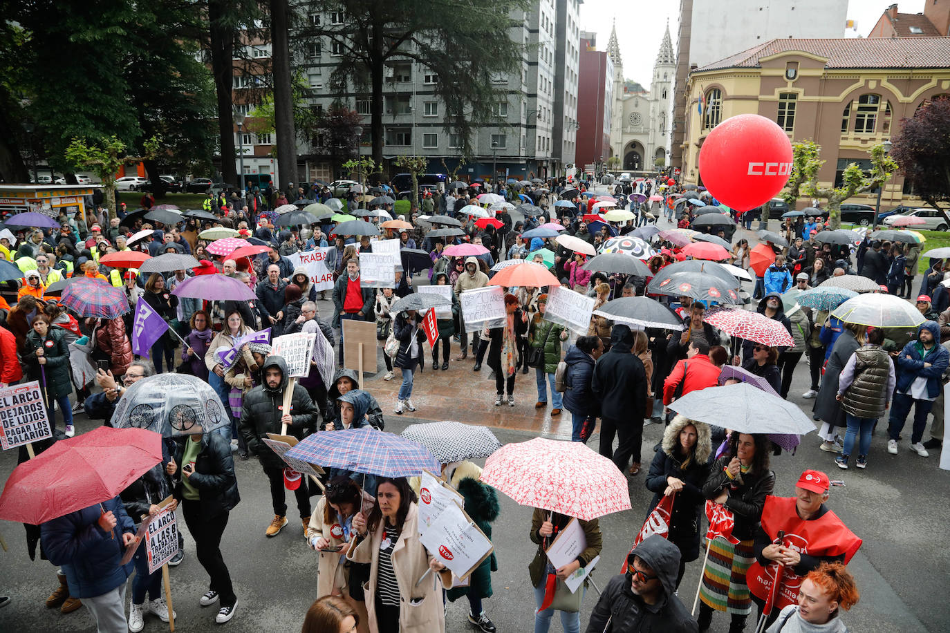 Los sindicatos asturianos, a la calle en Langreo para «reivindicar lo que es justo»