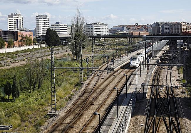 Imagen de esta mañana de la estación provisional en Gijón.