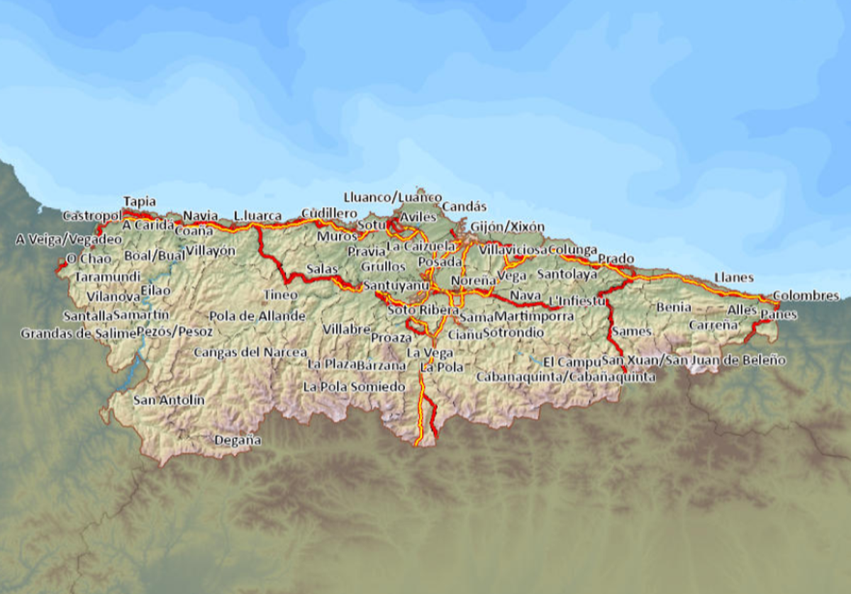 Una de las principales fuentes de información de partida fue el Mapa Topográfico del Principado de Asturias, elaborado a partir de un vuelo fotogramétrico de 2003.