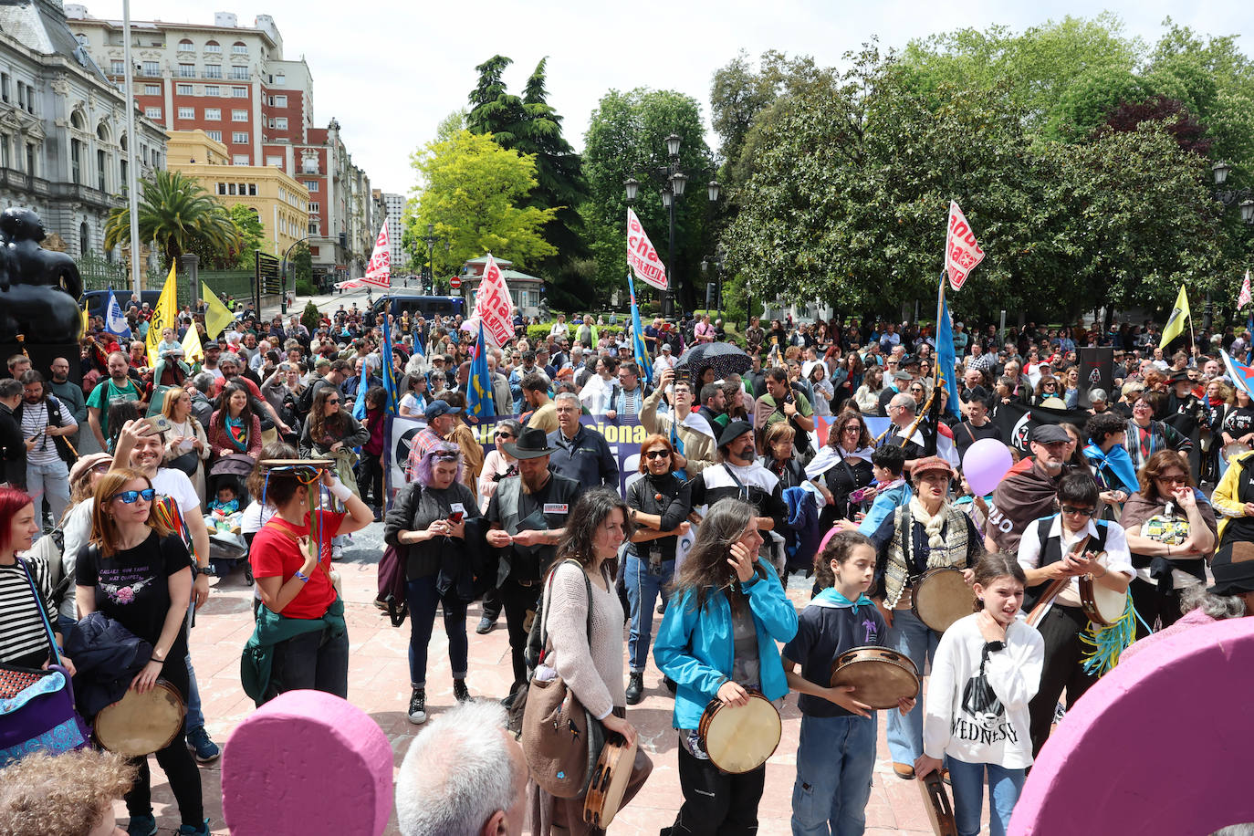 Las imágenes que deja la manifestación en Oviedo por la oficialidad del asturiano