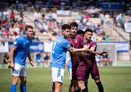 Del Amo y Natalio, en una acción de la primera mitad.