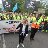 Yolanda Díaz apoya a los trabajadores de Saint-Gobain en Avilés aunque «carece de competencias» para evitar el cierre