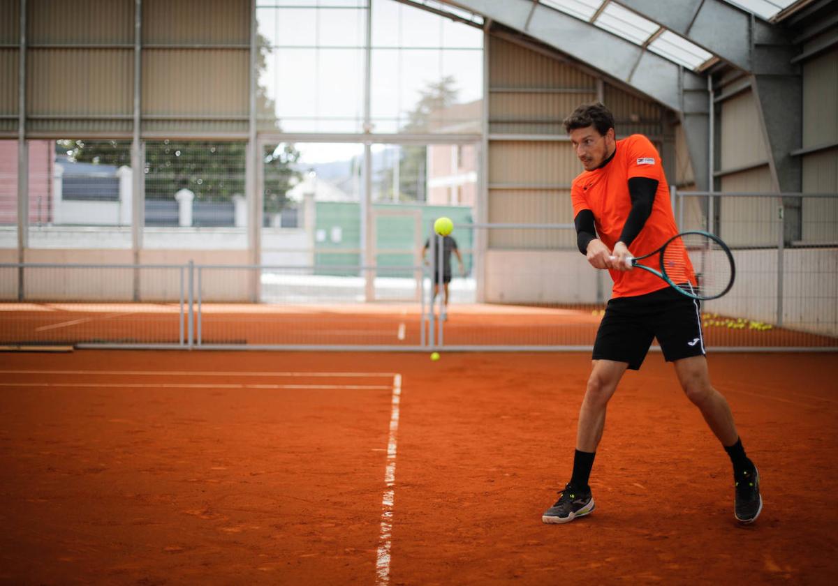 El tenista gijonés Pablo Carreño, durante un entrenamiento.