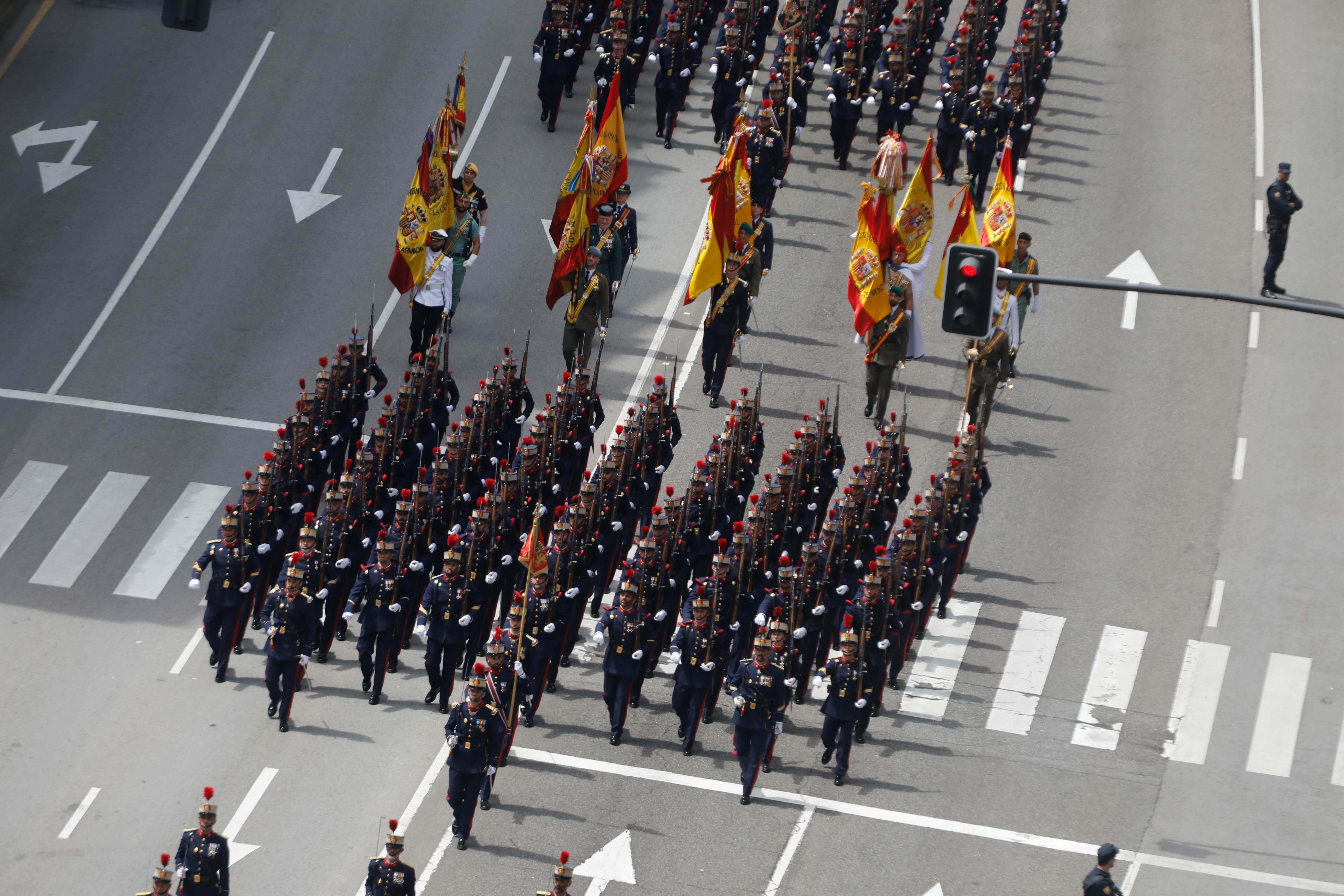 El desfile del Día de las Fuerzas Armadas, desde arriba