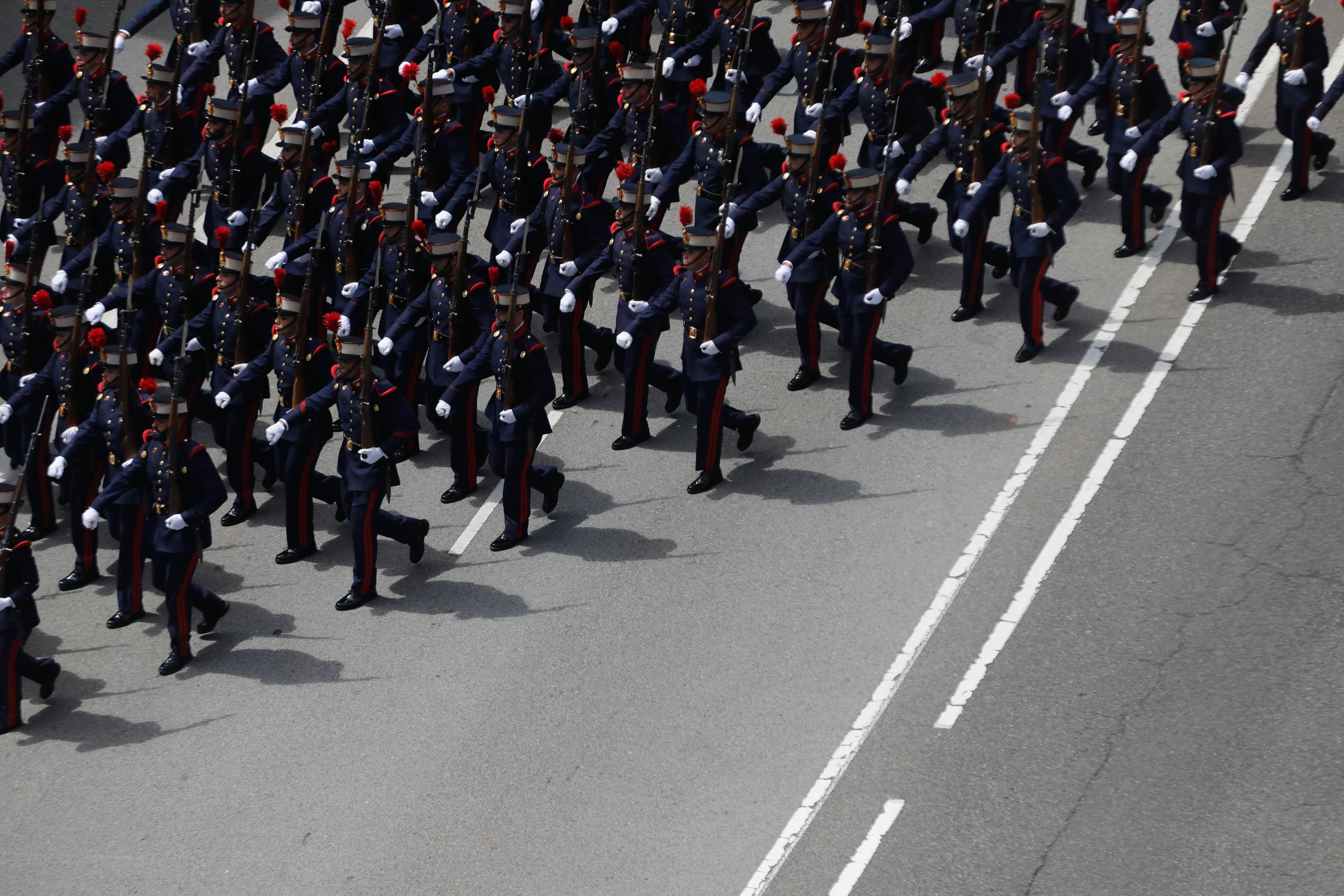 El desfile del Día de las Fuerzas Armadas, desde arriba