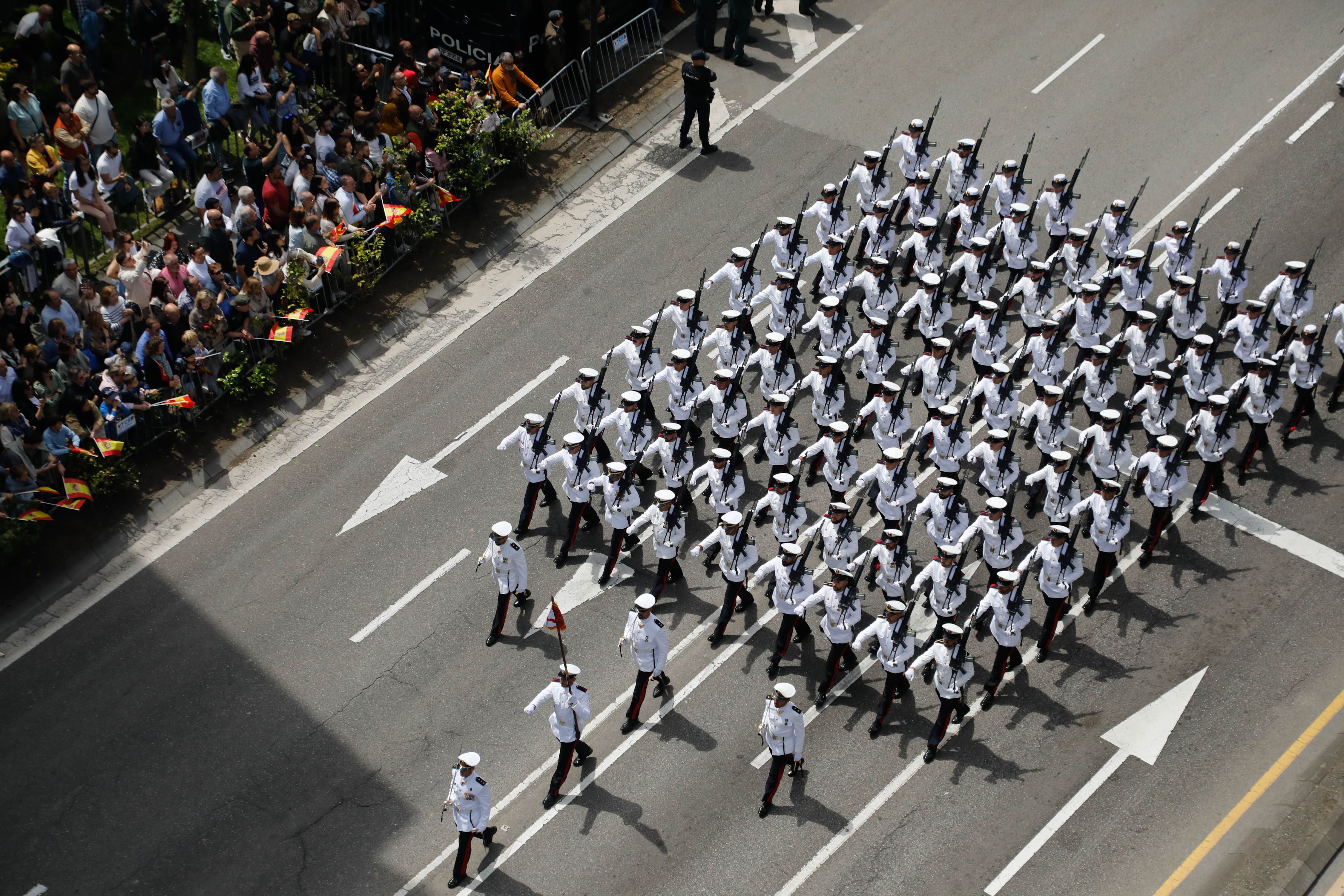 El desfile del Día de las Fuerzas Armadas, desde arriba