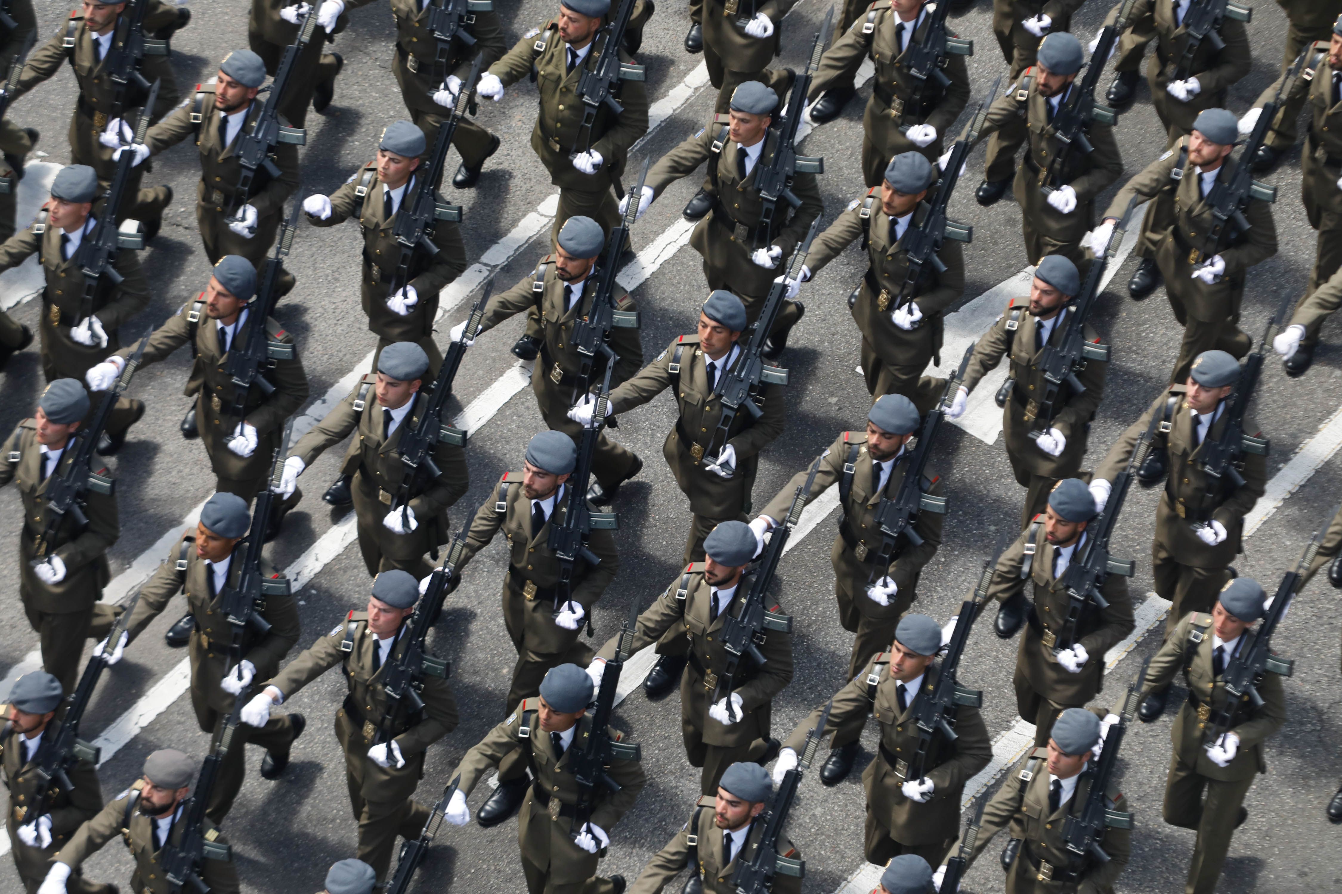 El desfile del Día de las Fuerzas Armadas, desde arriba