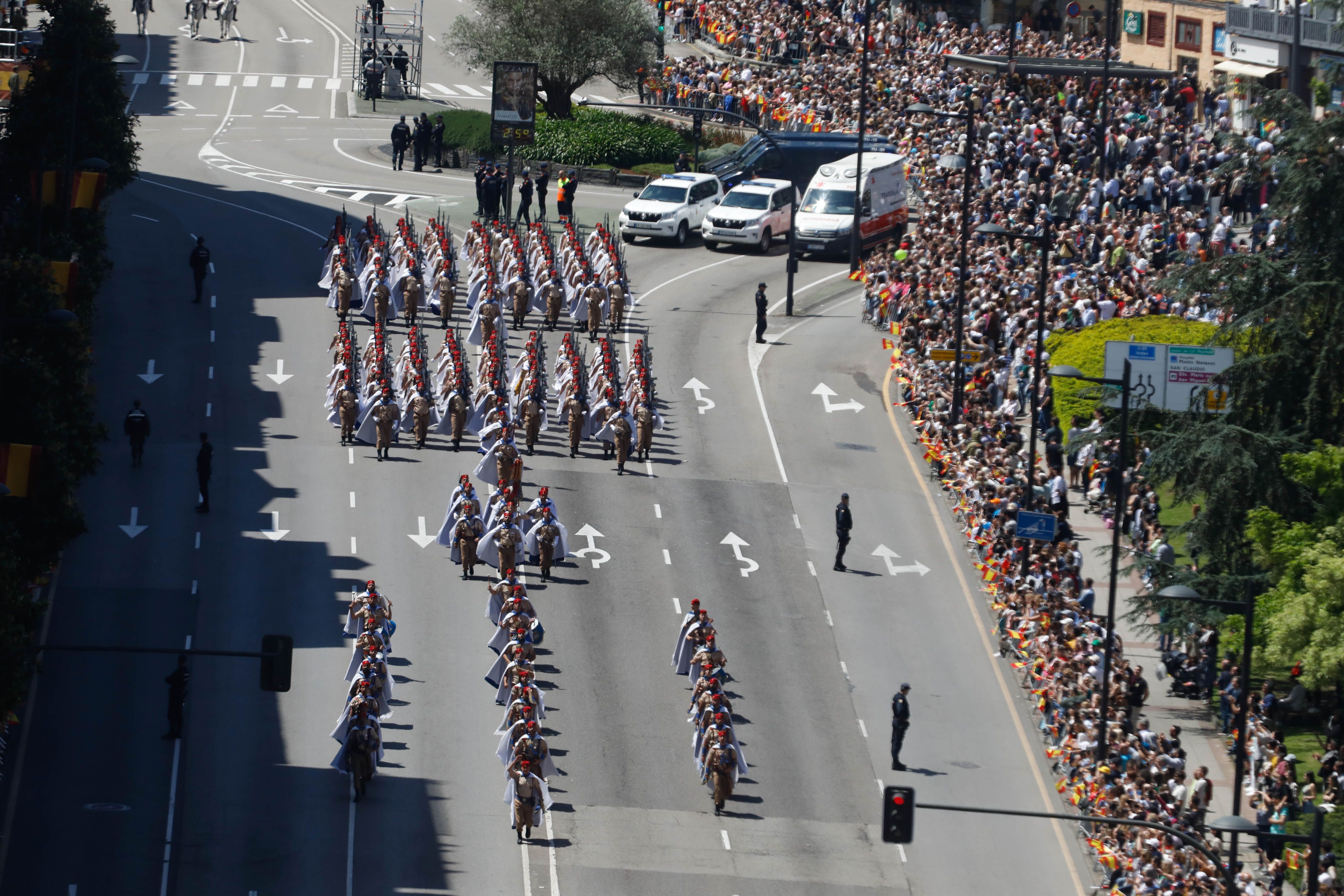 El desfile del Día de las Fuerzas Armadas, desde arriba