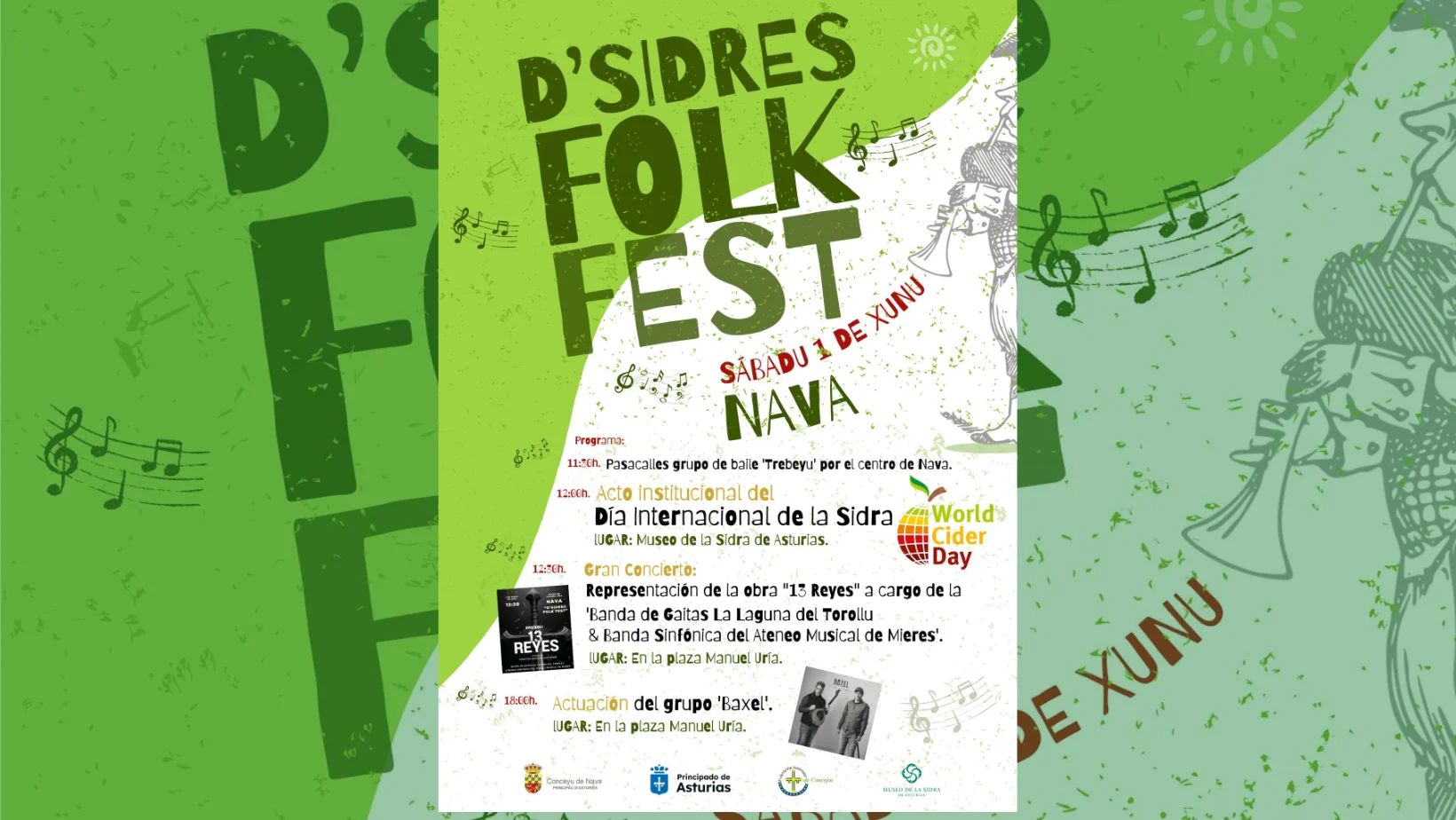 Cartel del festival que se desarrollará el sábado, 1 de junio, en Nava.