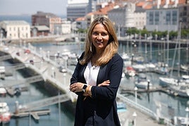 Susana Solís, candidata del PP a las elecciones europeas, en la azotea del edificio Spaces, sede de El COMERCIO.