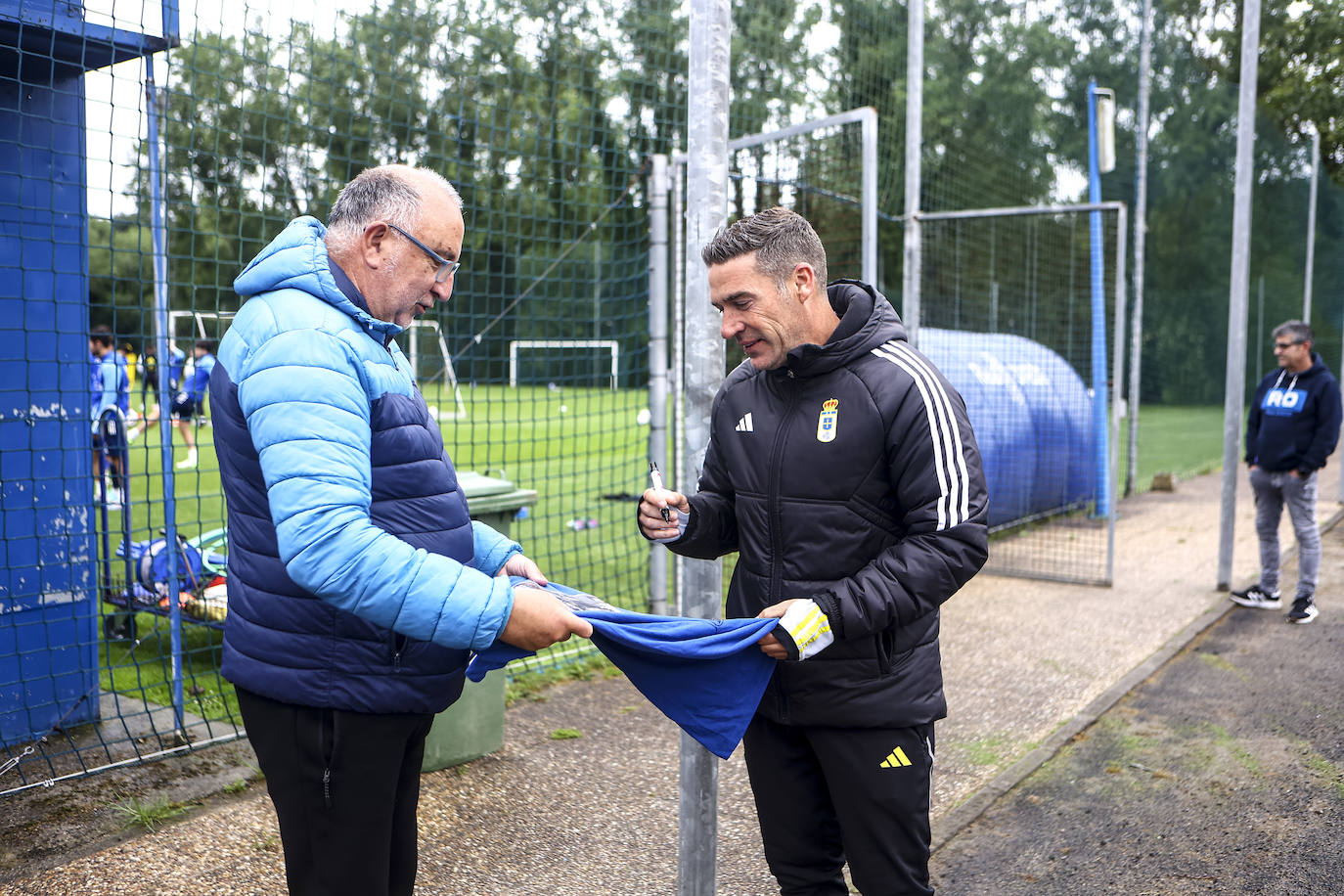 Entrenamiento del Real Oviedo tras el partido contra el Eibar