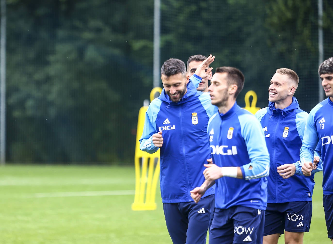 Entrenamiento del Real Oviedo tras el partido contra el Eibar