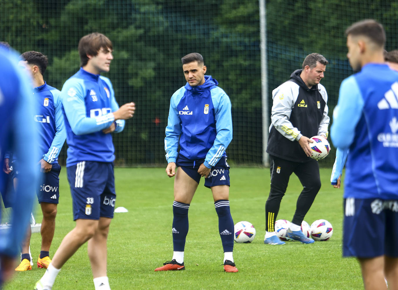 Entrenamiento del Real Oviedo tras el partido contra el Eibar