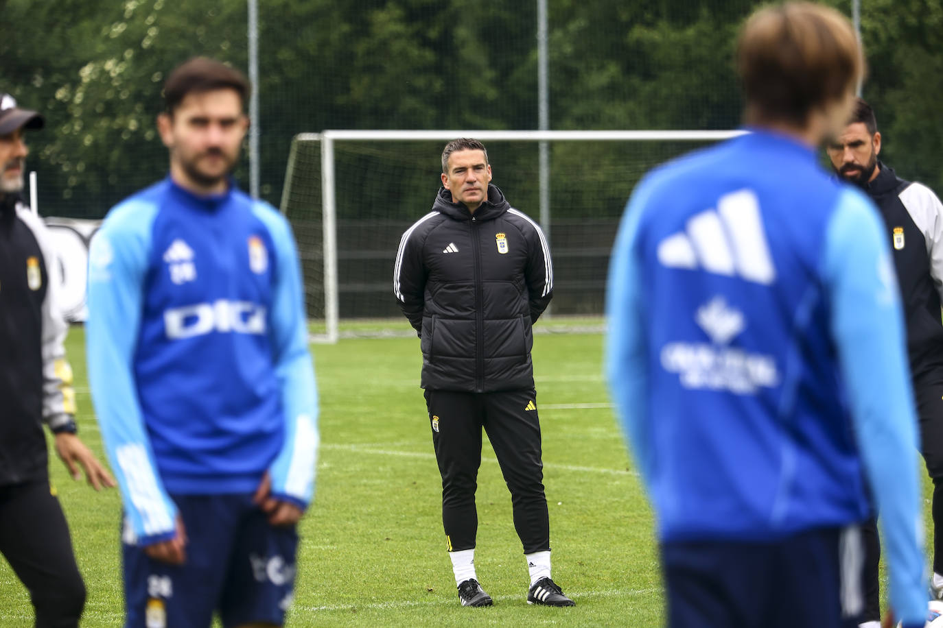 Entrenamiento del Real Oviedo tras el partido contra el Eibar