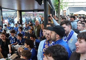 Ambientazo en los bares: así se vivió el partido contra el Eibar en Oviedo