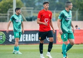 Imagen del partido entre el Mallorca B y L'Entregu.