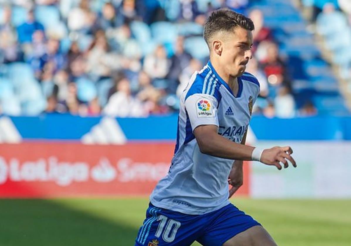 Sergio Bermejo, en un partido con el Zaragoza.