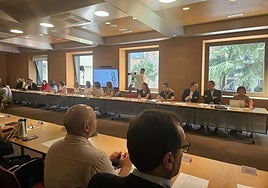 Un momento de la reunión celebrada este jueves.