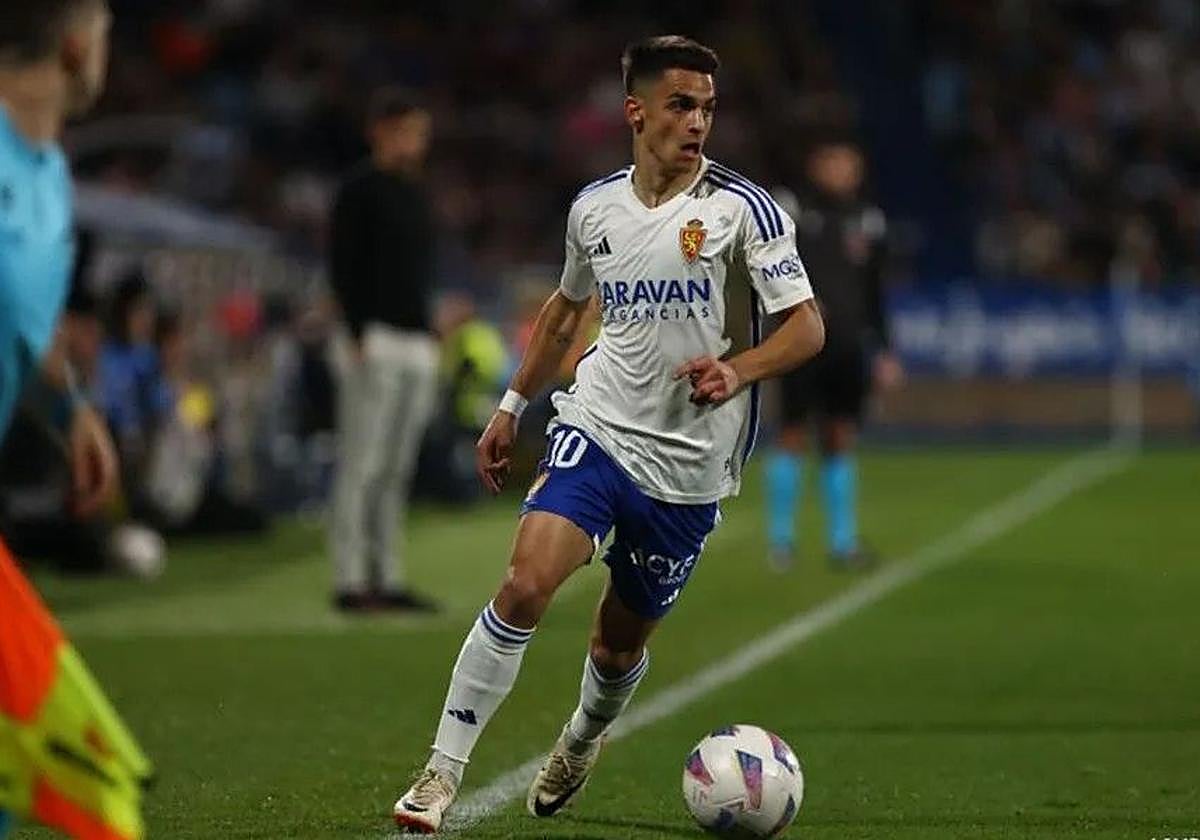 Bermejo en un partido con el Zaragoza.