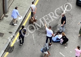 Lugar donde se produjo el ataque, en el centro de Gijón.