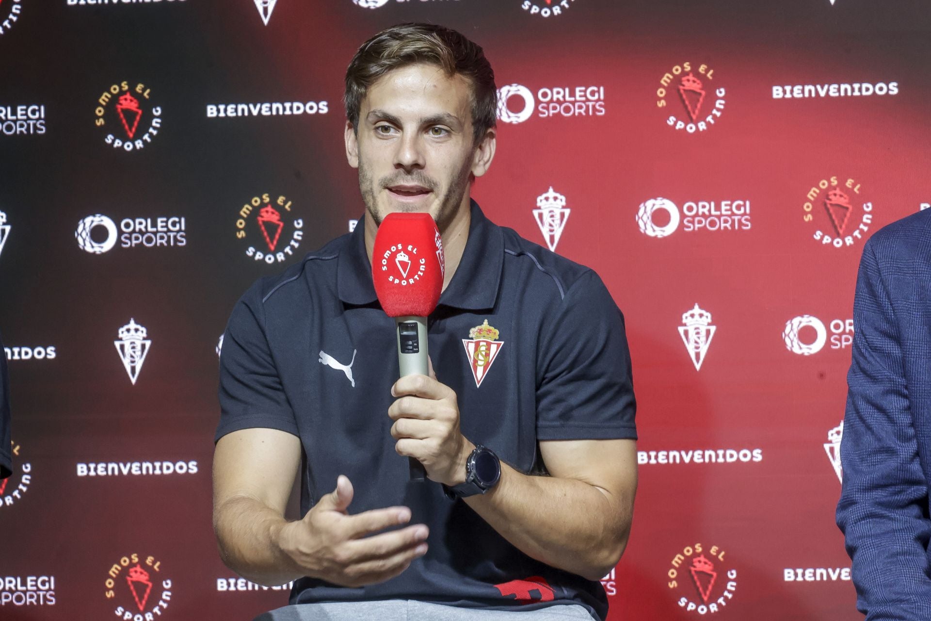 Presentación del Sporting: Lander Olaetxea, Eric Cubela y Jesús Bernal