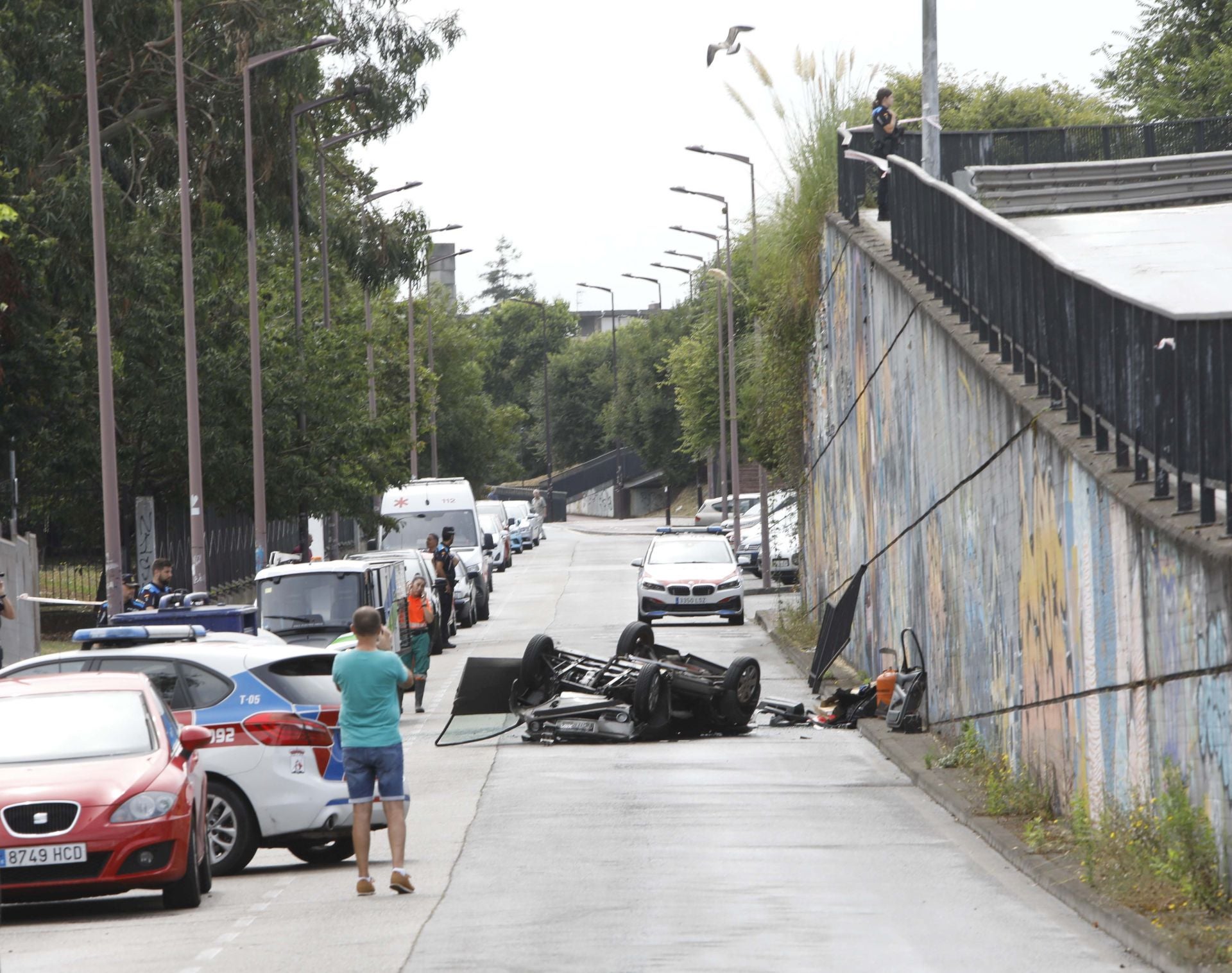 Las imágenes del trágico accidente en la Sierra del Sueve en Gijón