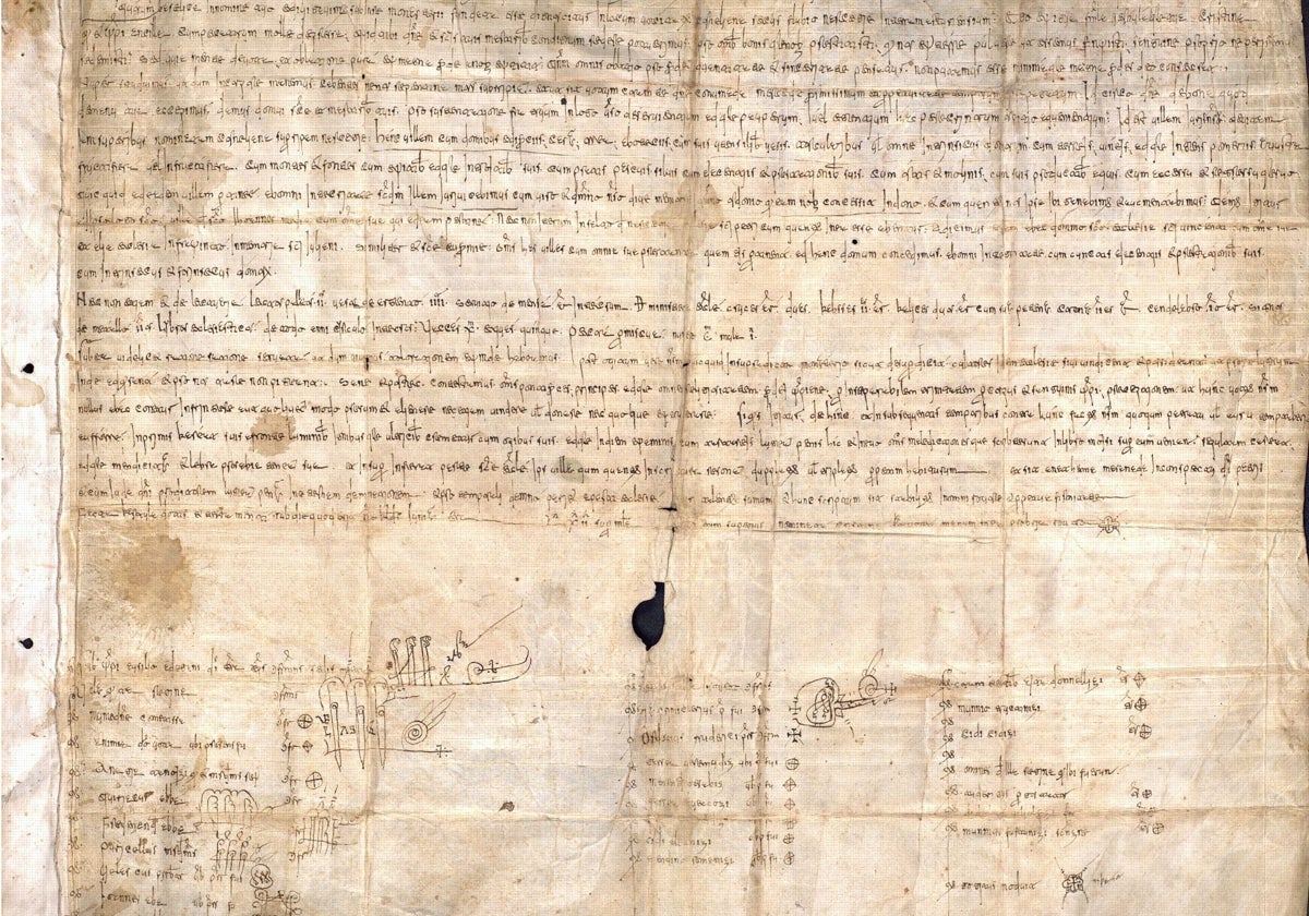 El documento original de la fundación del Monasterio de Cornellana, fechado en el 31 de mayo de 1024 y firmado por la infanta Cristina Vermúdez, así como por los eclesiásticos y nobles presentes