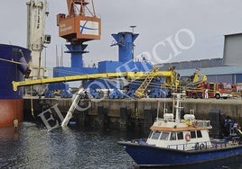 Zona de El Musel, en Gijón, donde se produjo el fatal accidente, que ha acabado con la vida de dos personas.