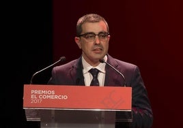 Marcelino Gutiérrez, en la entrega de los premios EL COMERCIO.