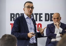 Javier Gómez y Javier Tebas, durante la presentación de los datos.