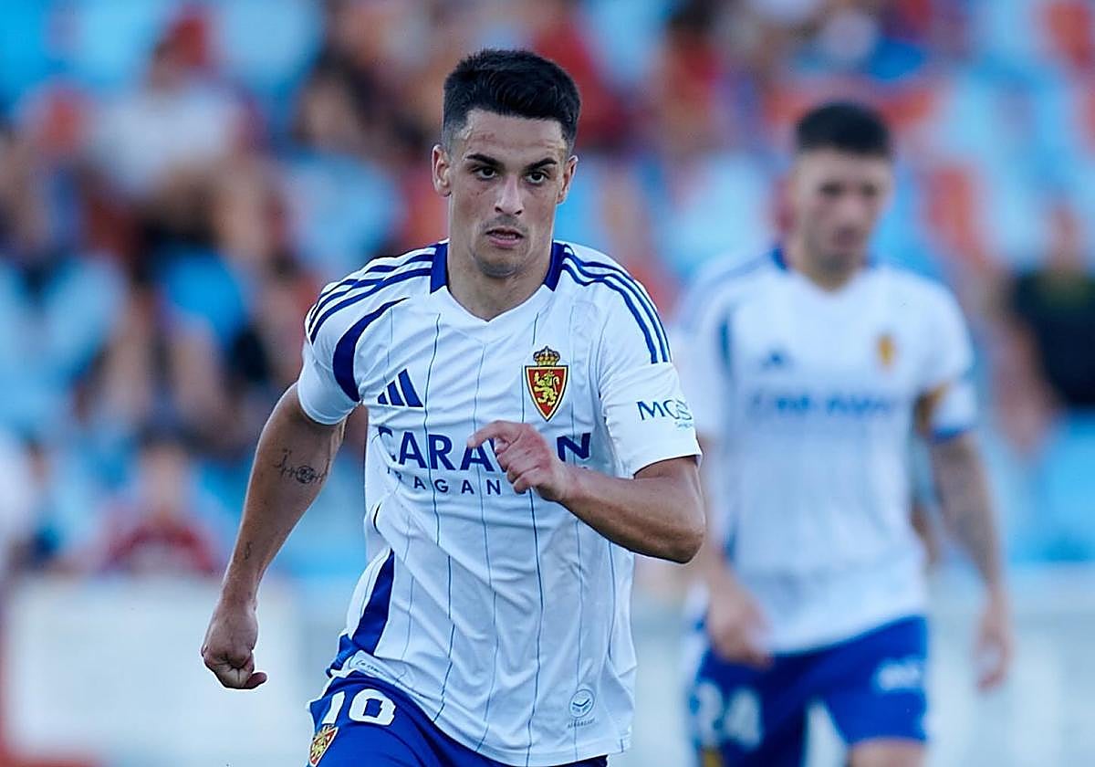 Sergio Bermejo, durante un partido con el Zaragoza esta temporada.