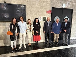 La consejera de Cultura, Vanessa Gutiérrez, junto a representantes de Incuna y de Hispania Nostra en el Museo de la Minería.
