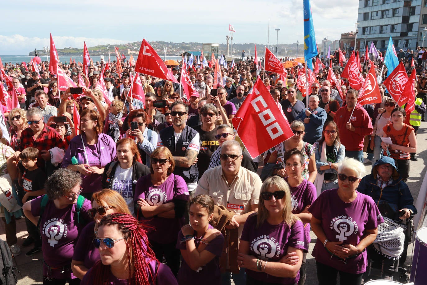 Marcha de apoyo del sindicalismo en Gijón a &#039;Los seis de la Suiza&#039;