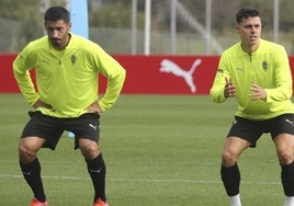 Cote y Gaspar, la pasada semana, entrenando al margen del grupo.