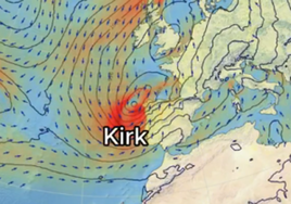 Niveles amarillo, naranja y rojo en Asturias por la borrasca 'ex Kirk'.