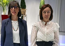 La presidenta de Cogersa y consejera del Principado, Nieves Roqueñí, junto a la gerente de Cogersa, Paz Orviz, esta mañana.