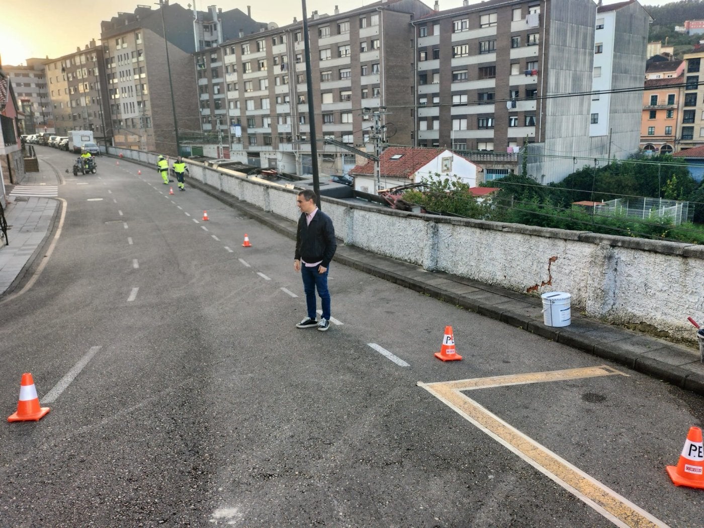 El alcalde, Iván Fernández, en La Estrada .