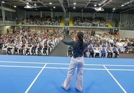 Carolina Marín, en el acto celebrado este miércoles en Gijón.