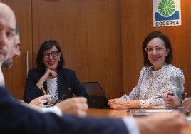 La consejera Nieves Roqueñí y la gerente de Cogersa, Paz Orviz, el pasado consejo de administración extraordinario.