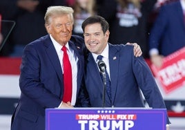 Donald Trump y Marco Rubio, durante un acto de campaña del próximo presidente estadounidense.