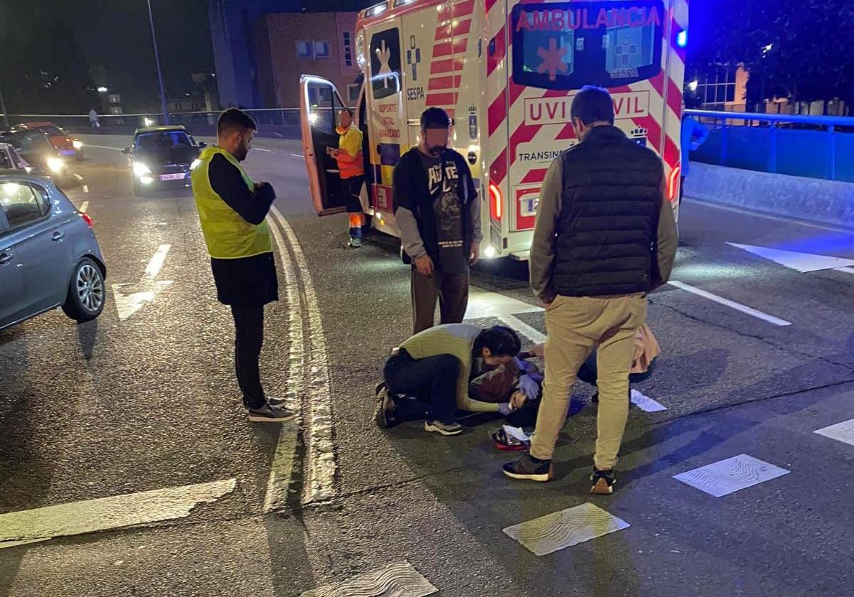 Herido leve tras ser atropellado en Gijón