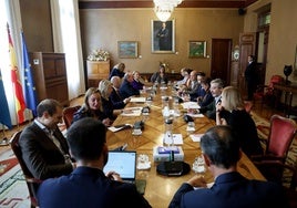 Reunión de la Junta de Portavoces celebrada ayer en la Junta General del Principado de Asturias.