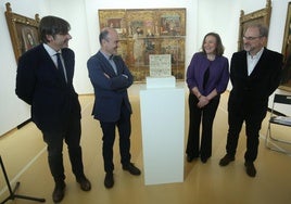 Alfonso Palacio, Pablo León, Otilia Requejo y Gabino Busto presentaron el 'Díptico de la Pasión' en el Museo del Bellas Artes de Asturias.