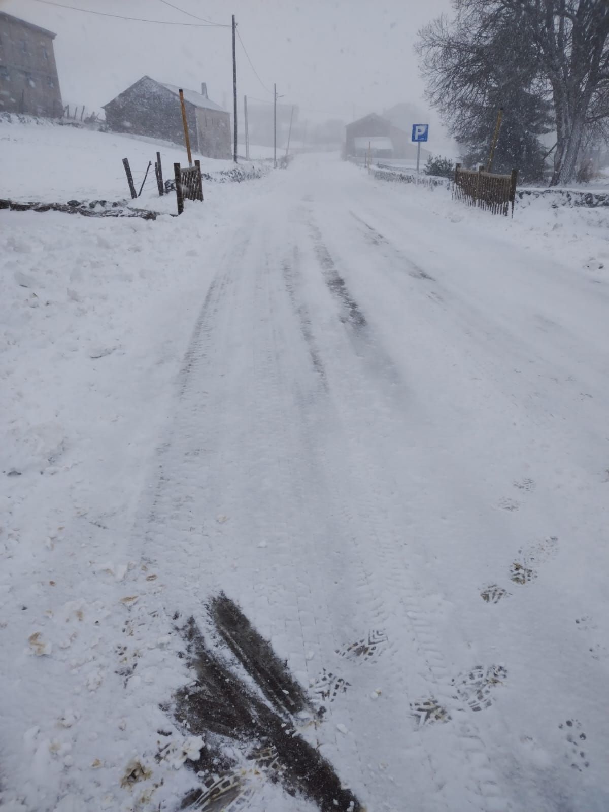 El primer temporal invernal en Asturias: nieve, fuerte viento y lluvia